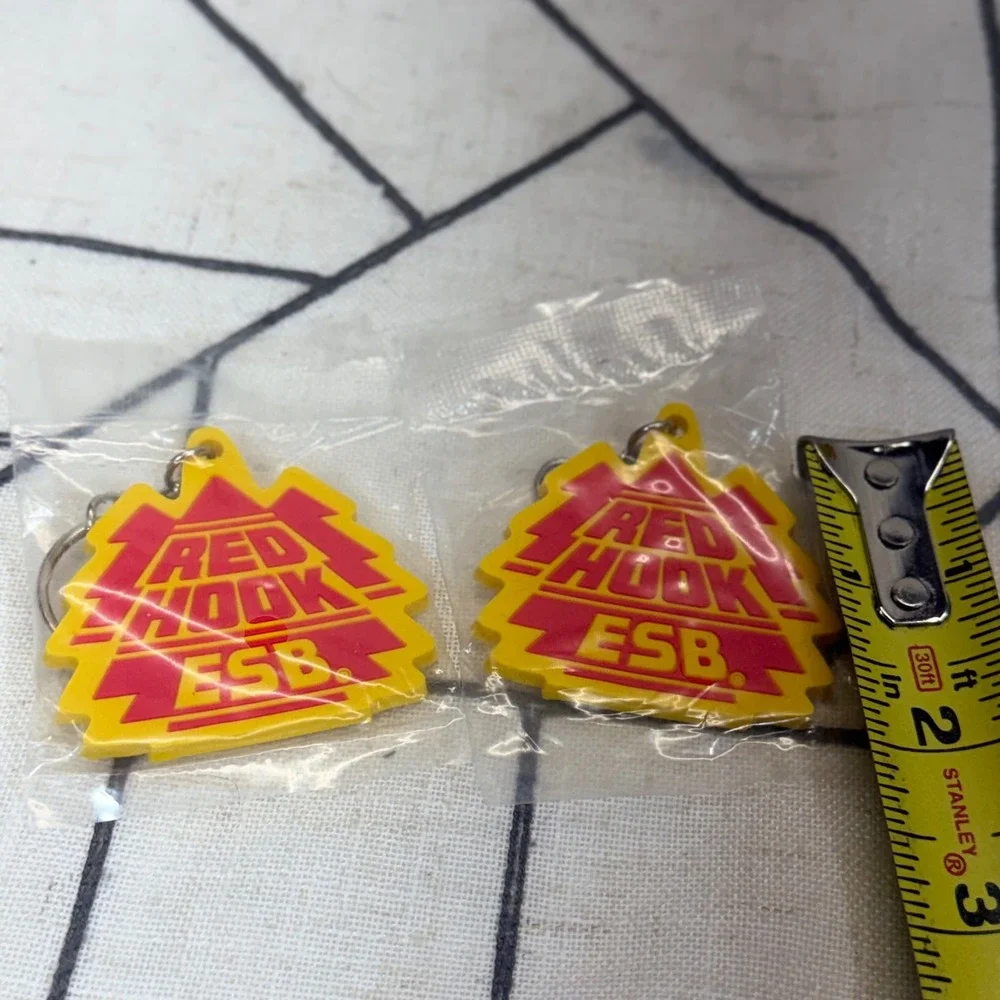 Redhook Brewery ESB Keychain Set OS Yellow Red Rubber Beer Promo 2pc New